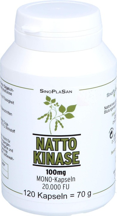 Nährwerte und Zutaten SinoPlaSan Nattokinase 100 mg Mono 20.000 FU Kapseln, 120 St. Kapseln (120 Stück, Kapseln)