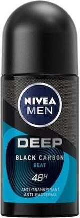 NIVEA Men Deep Black Carbon Anti-Transpirant Roll-On 48h - 50ml (Roll-on, 50 ml)