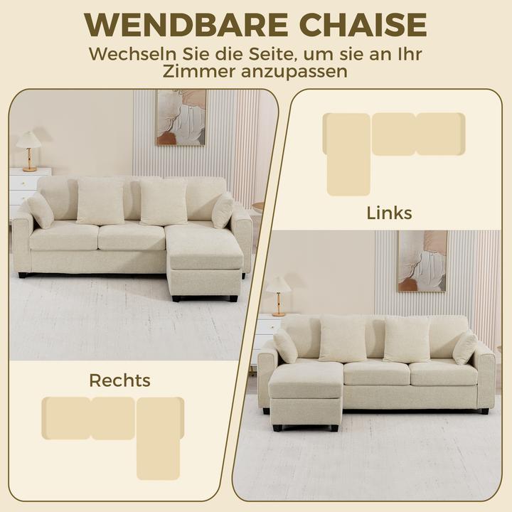 Actual product image Homcom Ecksofa Polyester, Metall Beige (Corner sofa)