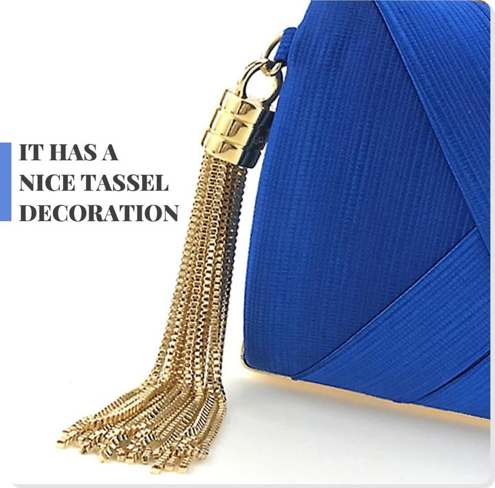 Produktbild Only-Bags.Store Abend Clutches Tasche Satin Hochzeit Party Abend Tasche Quaste Anhänger