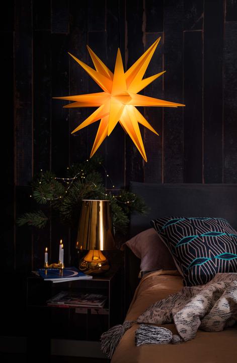 Actual product image Novaliv Poinsettia decorative star | 55cm YELLOW | indoor and outdoor | for E14 bulb with thread