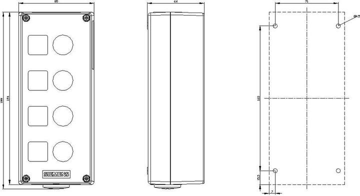 Immagine prodotto Siemens Contenitore per dispositivi di comando, 22mm
