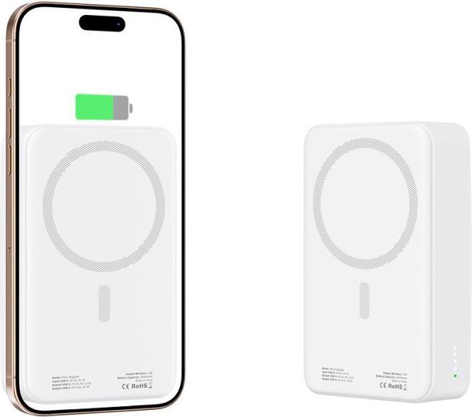 Tech-Protect Powerbank PB12 LifeMag MagSafe 20000MAH - white (20000 mAh, 15 W)