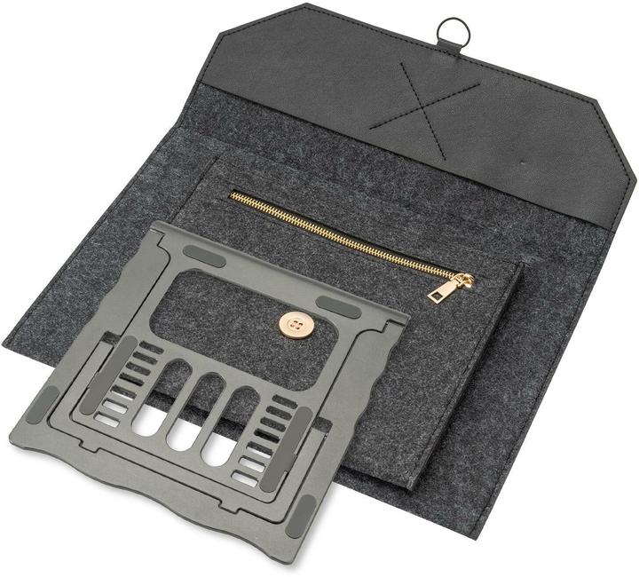 4smarts Torba+podstawka pod laptop/ tablet FoldStand ErgoFix 13" grigio/pistola 456584 (13", Universale)