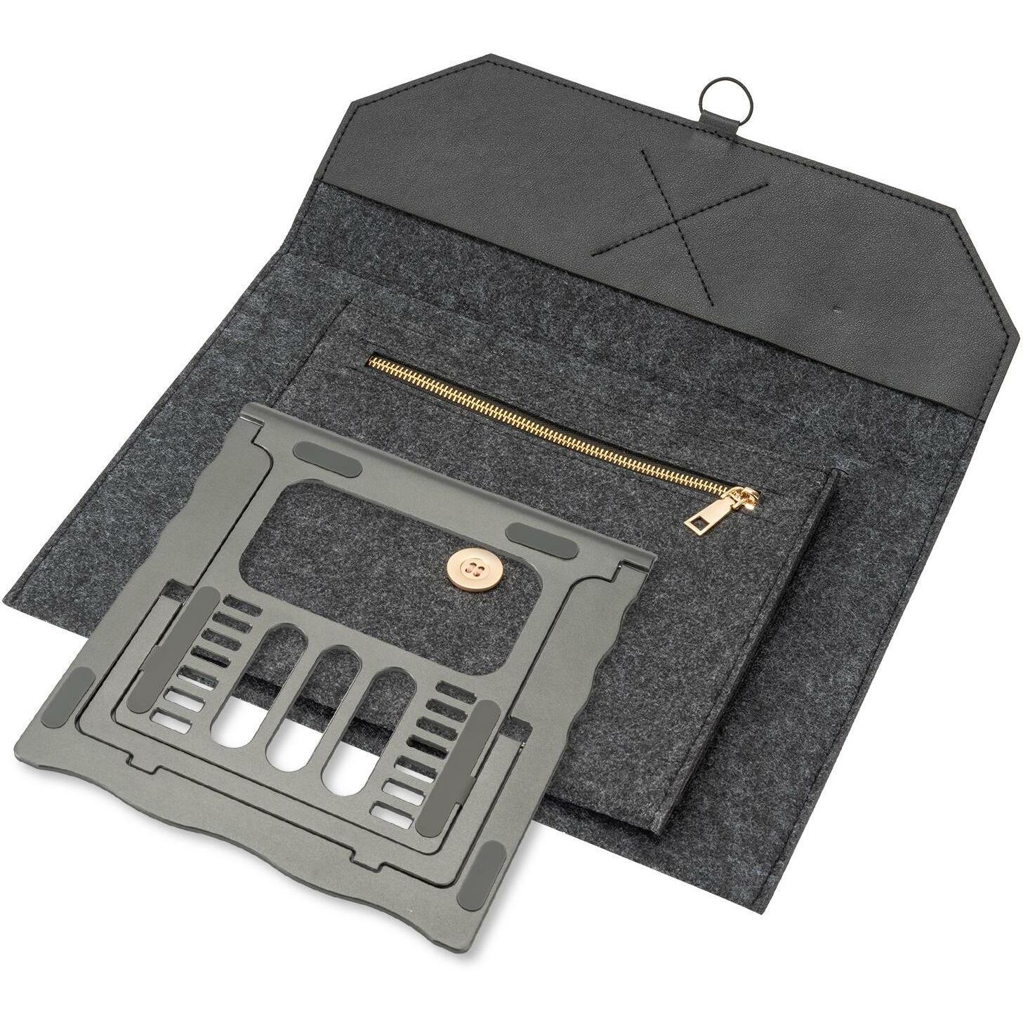 Thumbnail - 4smarts Torba+podstawka pod laptop/ tablet FoldStand ErgoFix 13" grey/gun 456584 (13", Universal), Notebooktasche, Grau