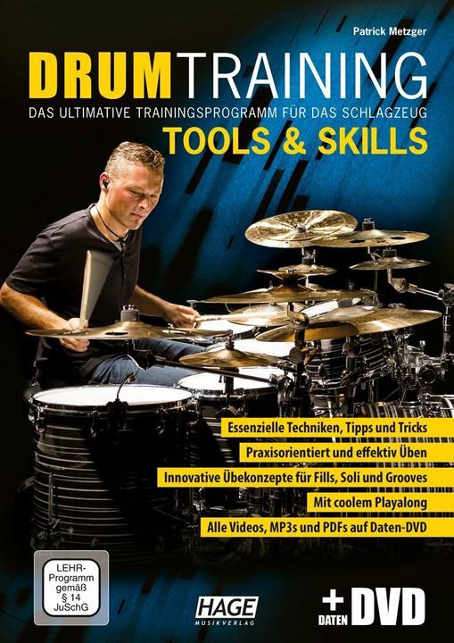 Immagine prodotto Drum Training Tools & Skills (mit Daten-DVD) (Tedesco, Helmut Hage, Patrick Metzger, 2017)