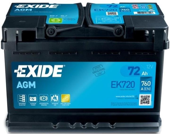 Exide EK720 (12 V, 72 Ah, 760 A)