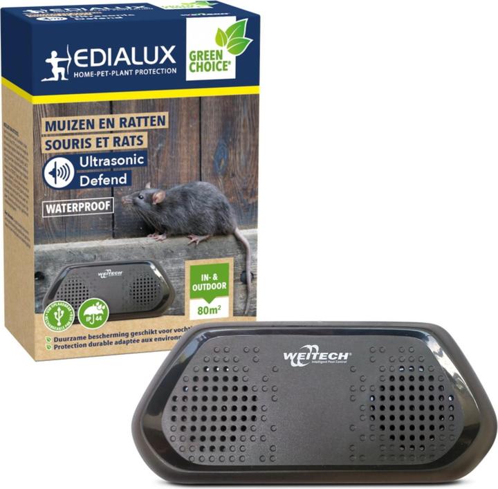 Edialux Ultraschall-Abwehr von M?usen und Ratten - f?r drinnen und drau?en