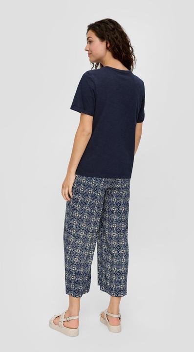 Image du produit S.Oliver T-Shirt Meliertes T-Shirt mit fixiertem Ärmel-Umschlag und Brusttasche (36)