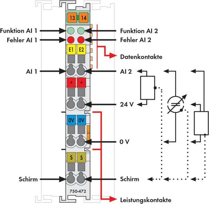 Image du produit Wago Module d'E/S analogique DC série 750 24V 750-472
