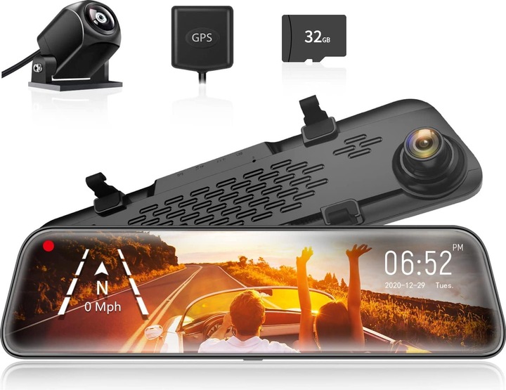 Produktbild Wolfbox G840S 1296P Spiegel Dashcam mit Rueckfahrkamera