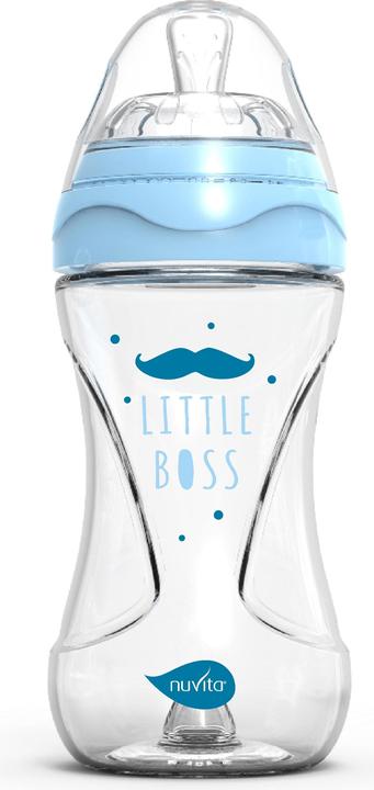 Actual product image Nuvita Glass bottle anti-colic blue 3M+ (240 ml)