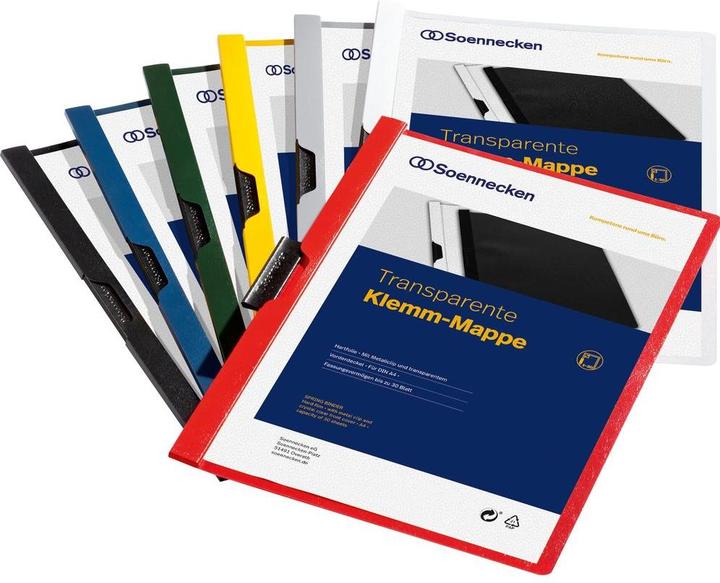 Actual product image Soennecken Clip folder Use for paper format: DIN A4 Material: Hard foil (A4, 1x)