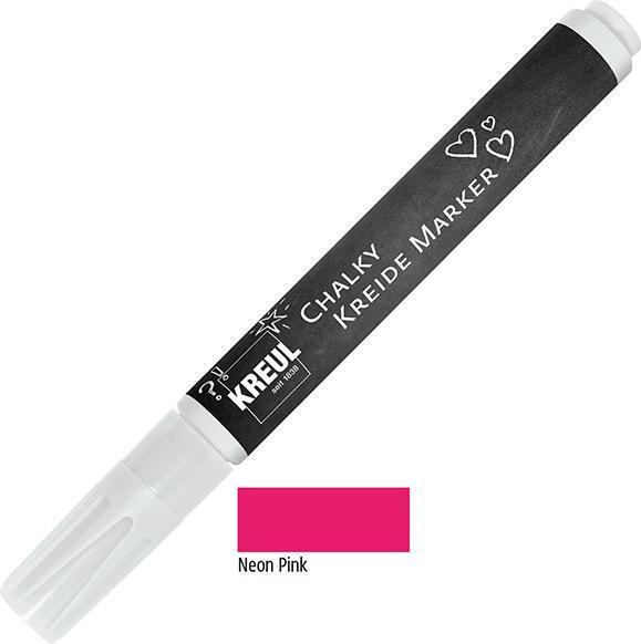 Image du produit Kreul Marqueur craie Chalky, Medium, Neon Pink (Rose néon, 4 mm, 1 x)