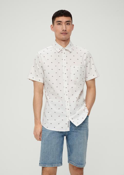 Produktbild s.Oliver Hemd Slim: Kurzarmhemd mit Alloverprint (L)