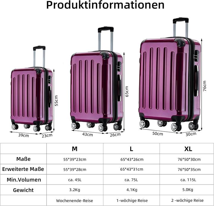Actual product image Beibye Hartschalen-Reisekoffer (70L) (70 l)