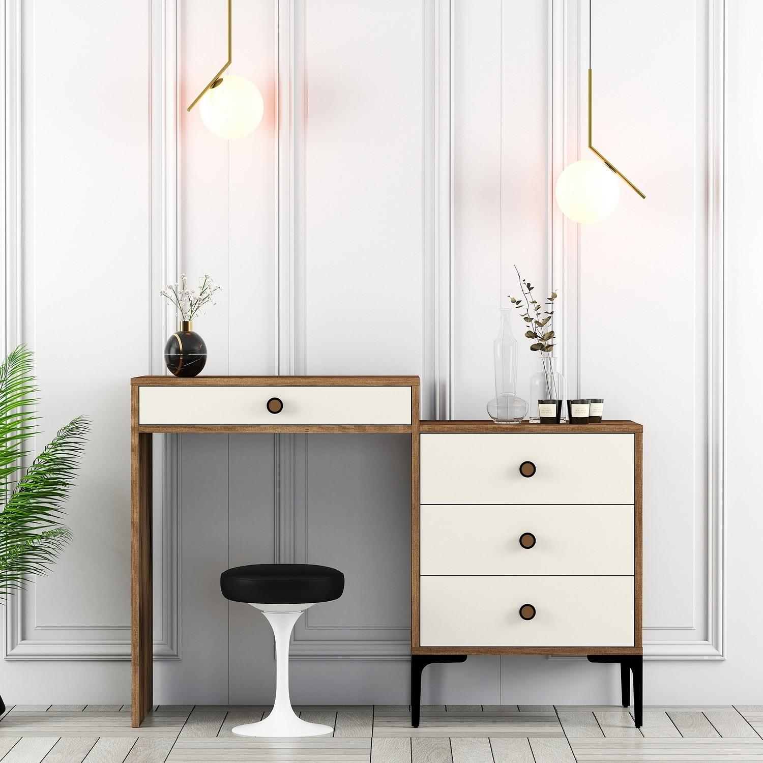 Thumbnail - Hanah Home, Schminktisch, Agathe (124 x 40 x 85 cm)