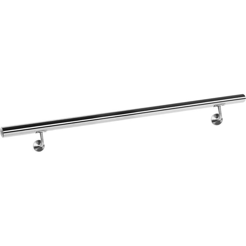Wiltec, Möbelausstattung, Handlaufset Wandhalter Handlauf 100cm Halter Treppe Haltegriff Edelstahl V2A