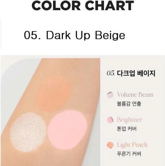 Actual product image The Saem Cover Perfection Triple Pot #05 Dark Up Beige (White, Pink, Light peach, 01 Correct Beige for Medium Skin)