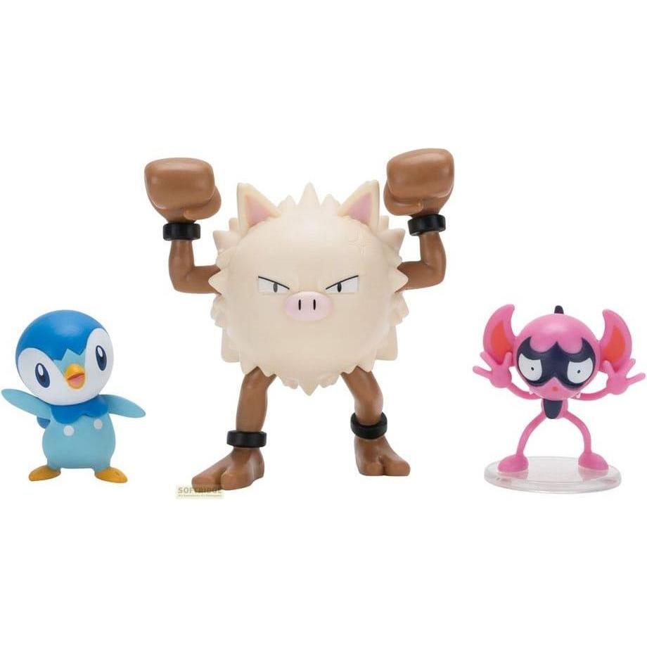 Jazwares Pokémon pack 3 figurines First Partner Battle Figure Set Grimalin, Tiplouf & Colossinge