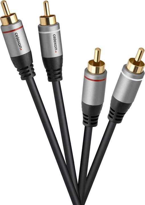 Celexon 2x Cinch Stereo Audiokabel 1,0m - Professional Line (1 m, Cinch Kabel)