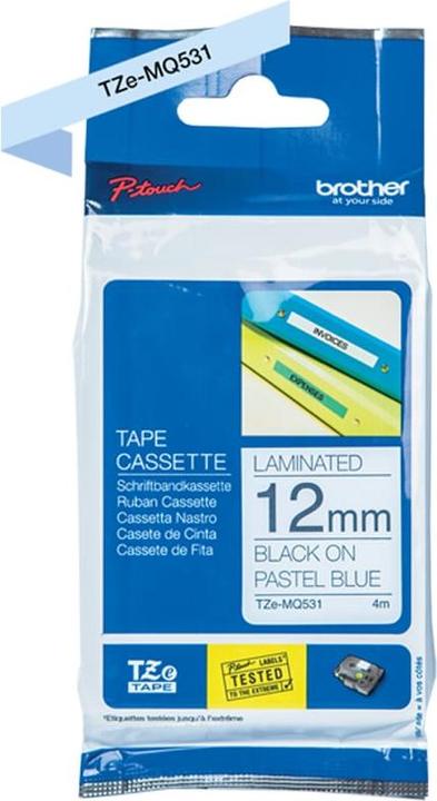 Actual product image Brother TZe-MQ531 (1.20 cm, Blue, Black)