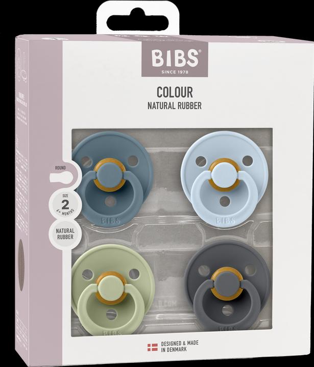 Actual product image Bibs Nuggi Try-it Colour Latex 6-12m 4 Pack Petrol Sage Baby Blue Iron (4 x, from 6 m.)