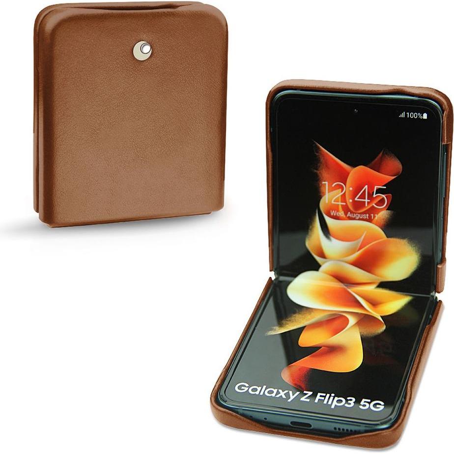 Noreve Lederschutzhülle (Samsung Galaxy Z Flip3), Smartphone Hülle, Braun