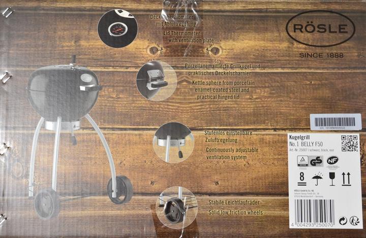 Actual product image Rösle Charcoal grill NO.1 BELLY F50 black (50 cm)