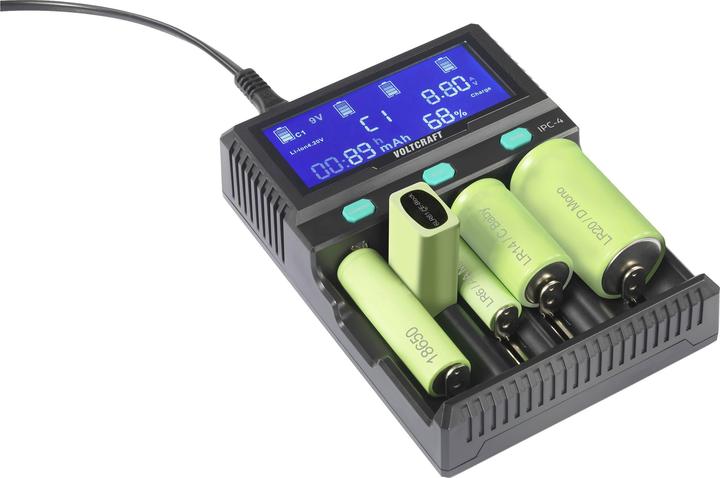 Produktbild Voltcraft IPC-4 Rundzellen-Ladegerät (1 Stk., A, AAA, Sub-C, AA, Ladegerät ohne Akku)
