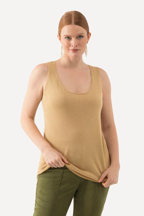 Immagine prodotto Ulla Popken Top smanicato in maglia con effetto glitter e scollo rotondo (42, 44)