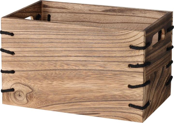 Image du produit Natura Punto Lot de 3 caisses en bois avec ouvertures pour poignées et décorations, 3 tailles