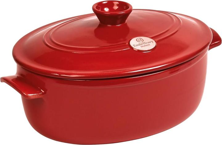 Emile Henry Oval Flame Ceramic Braiser with Lid for Slow Cooking (Ceramic)