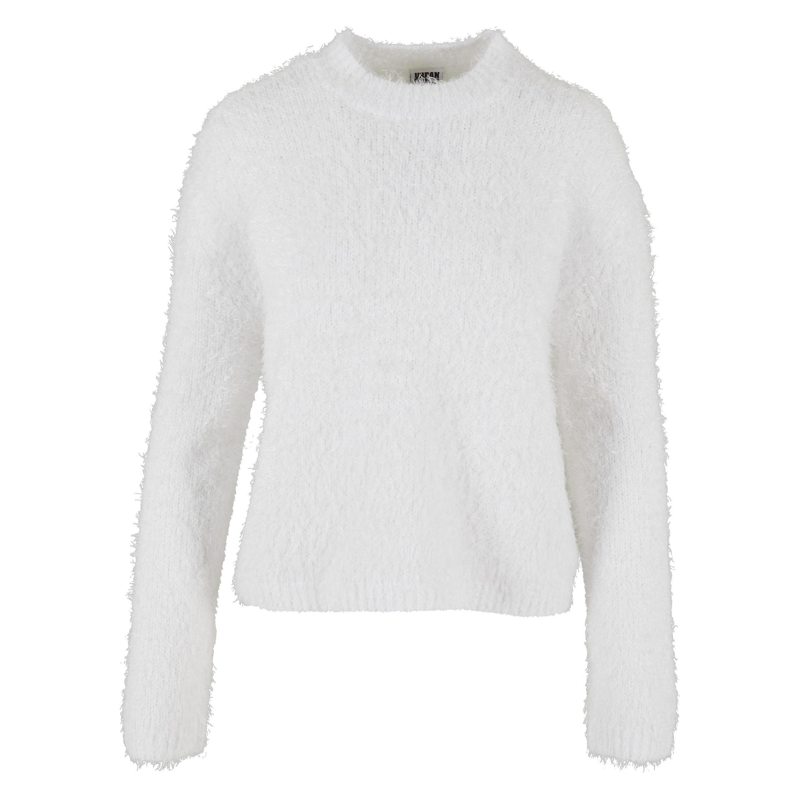 Urban Classics, Damen, Pullover, Damen Stehkragen-Pullover Aus Daunen, Weiss, (5XL)