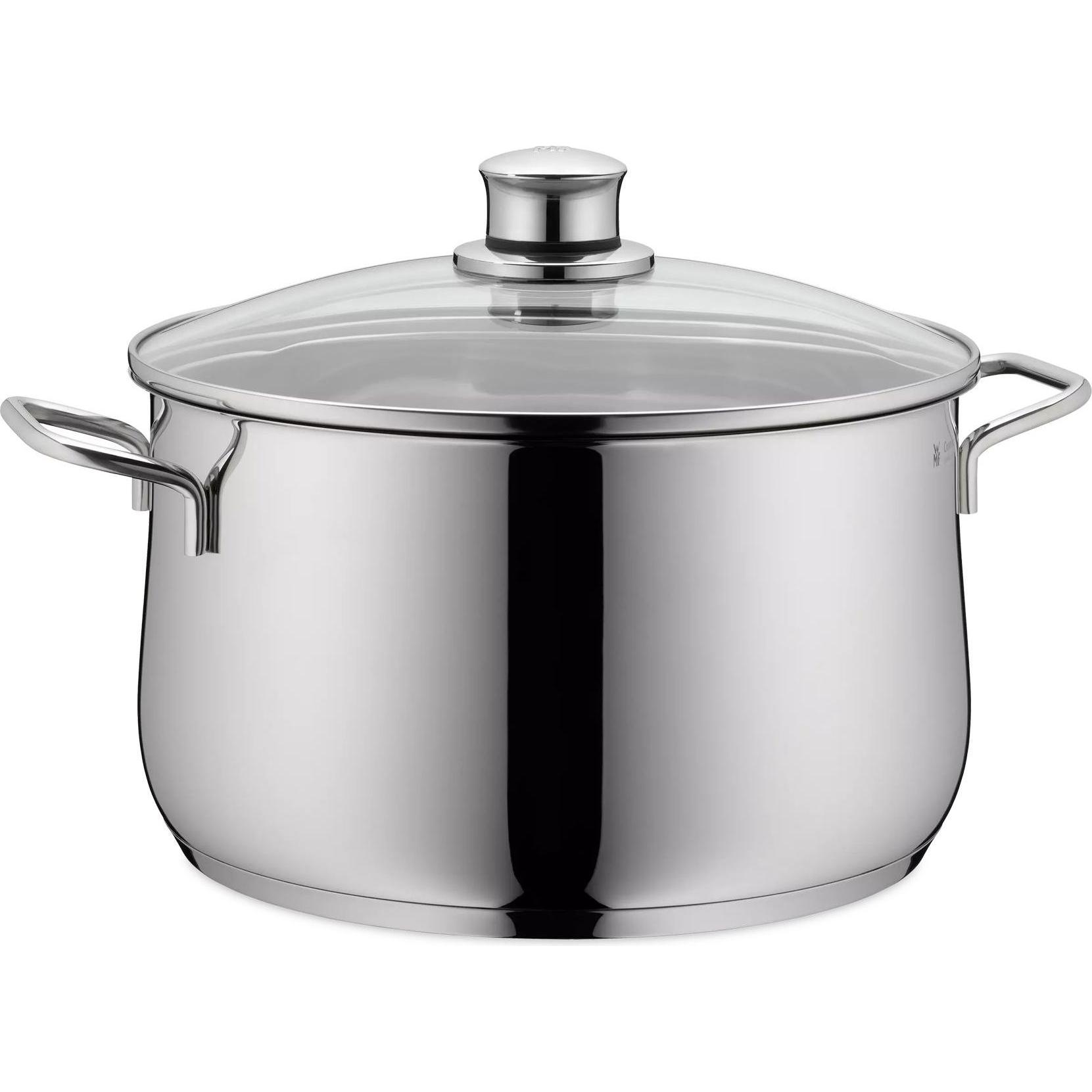 WMF Kochtopf Fleischtopf Induktion 24cm Glasdeckel Diadem Plus Edelstahl 18/10, Pfanne + Kochtopf, Silber