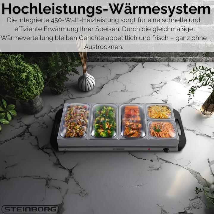 Immagine prodotto Steinborg Buffetwärmer mit 5 Speisebehältern