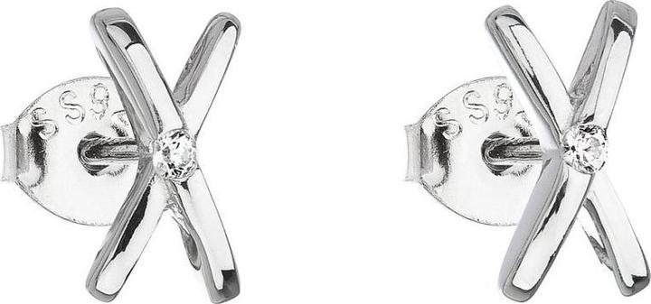 Produktbild Evolution Group - Silver stud earrings Crosses with zircons 11094.1 (Silber)