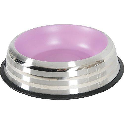 Zolux Merenda stainless steel non-slip bowl - 1.85 l pink (1.85 l), Futternapf