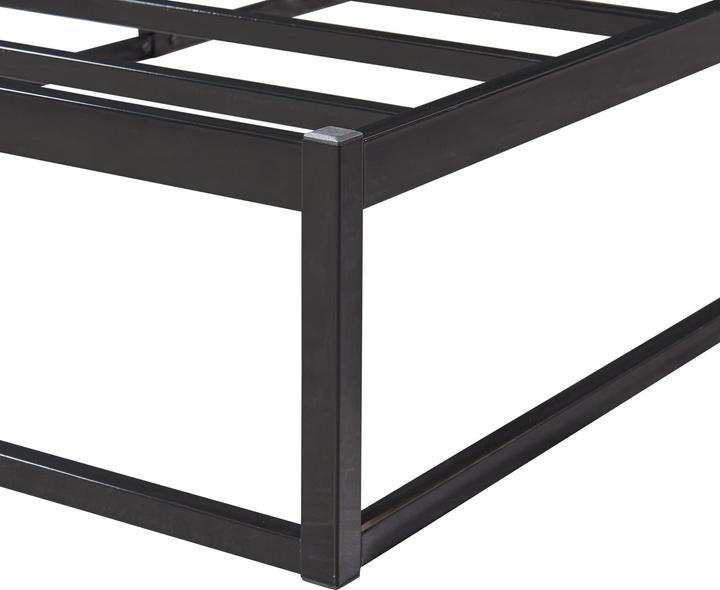 Immagine prodotto En.Casa Letto in metallo Trerunta con materasso 90 x 200 cm in acciaio nero (90 x 200 cm)