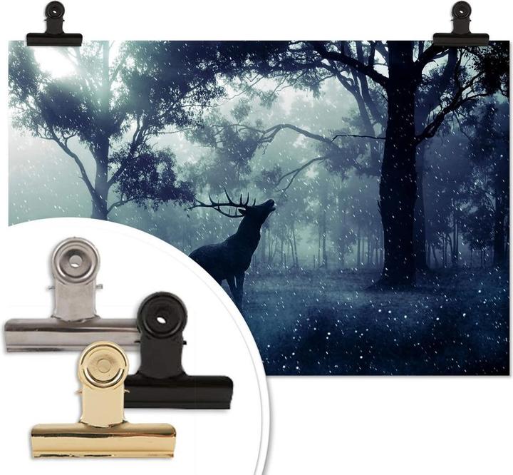 Image du produit Trenddeko Cerf dans la forêt du matin (100 x 70 cm)