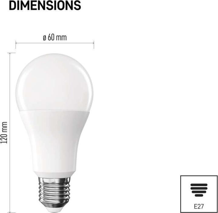 Image du produit Emos Lampe LED Classic A60 / E27 / 13 W (100 W) / 1521 lm / Blanc neutre (E27, 13 W, 1521 lm, 1 x, E)