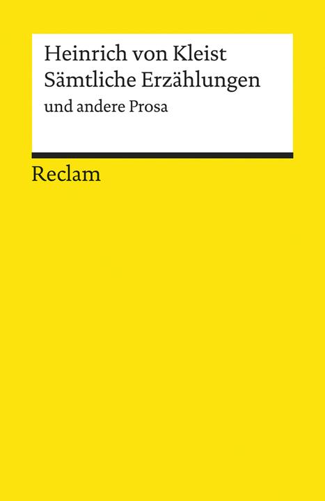Produktbild Sämtliche Erzählungen (Deutsch, Heinrich von Kleist, 2009)