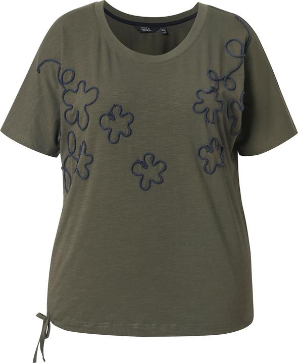 Produktbild Ulla Popken T-Shirt, Blüten, Oversized, Rundhals, Langarm, Saumband (58)