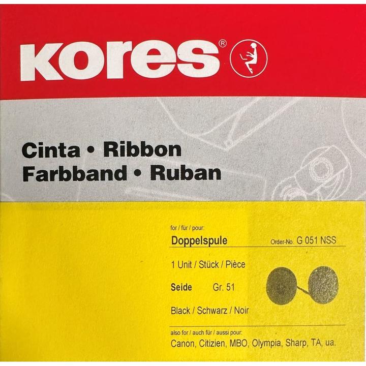 Produktbild Kores Textilfarbband auf Spule (1.30 cm, Rot, Schwarz)