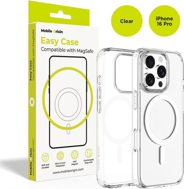 Mobile Origin Hybrid MagSafe Case, clear - iPhone 16 Pro (Apple iPhone 16 Pro)