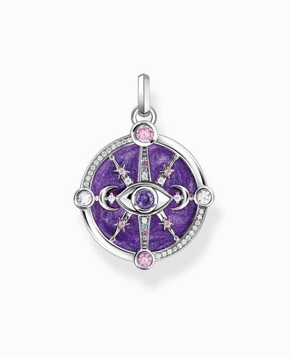 Image du produit Thomas Sabo Pendentif oeil avec détails cosmiques et pierres multicolores Argent noirci (Émail, Argent 925)