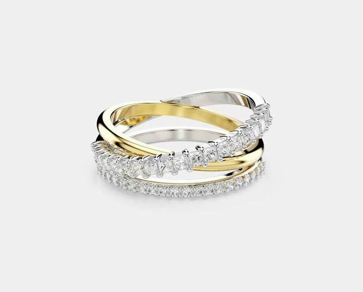 Produktbild Swarovski Hyperbola Ring Verschiedene Schliffe Weiss Metallmix (50)
