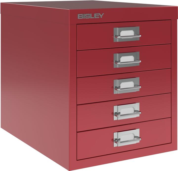 Actual product image Bisley MultiDrawer™ L125 drawer cabinet cardinal red with 5 drawers 27.9 x 38.0 x 32.5 cm (27.90 x 38 x 32.50 cm)