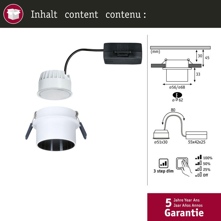 Produktbild Paulmann Einbauleuchte Gil Set (470 lm)