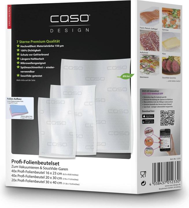 Caso Sacchetti di carta stagnola professionali, set di 3 (100 x)